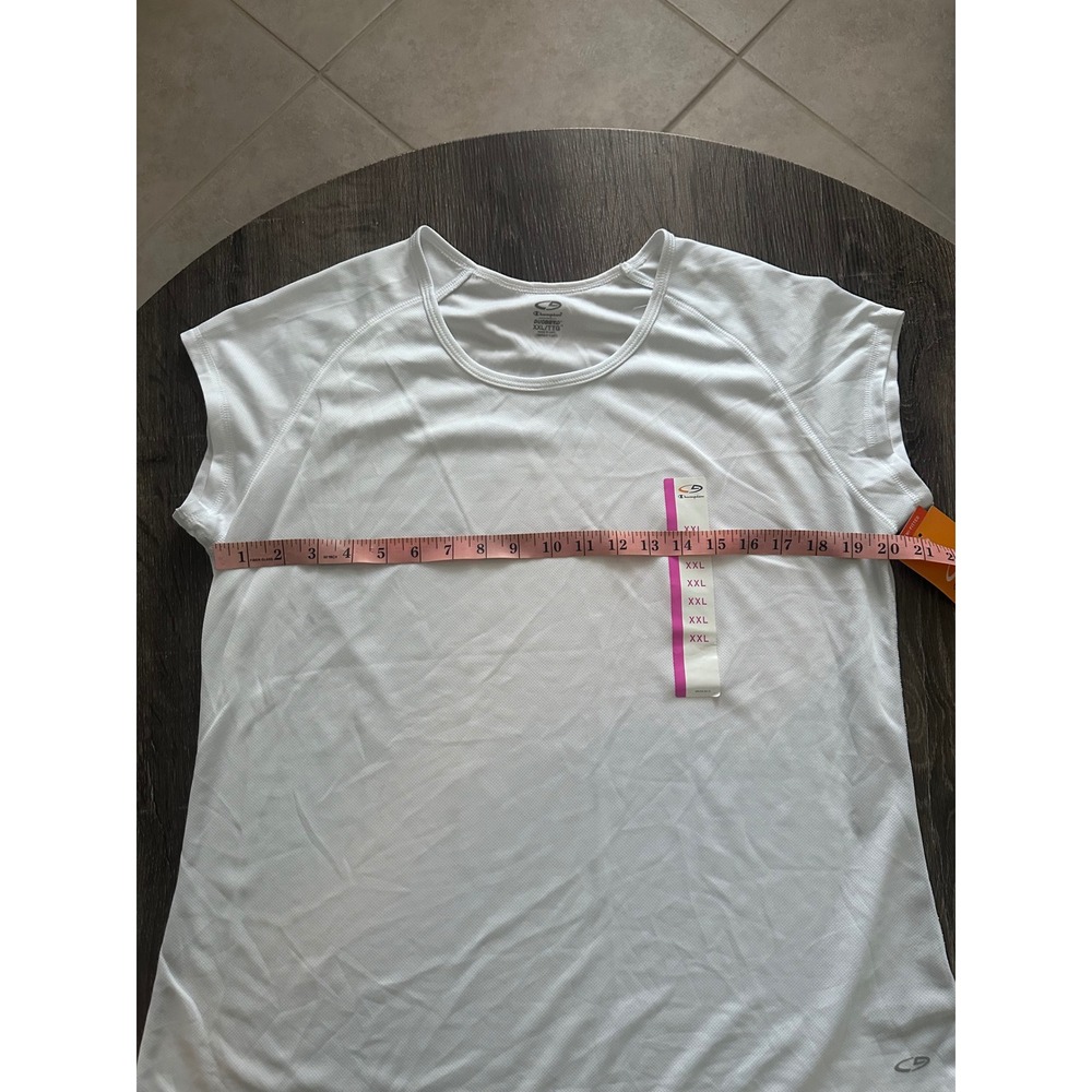 C9 Champion Duo Dry+ Womens XXL White Semi-Fitted Activewear T-Shirt NWT